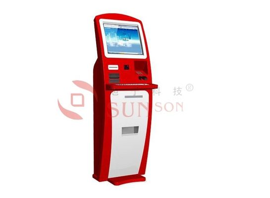 Rood de Informatiesysteem van de Vloer Bevindend Kiosk met de Streepjescodelezer van EVP QR